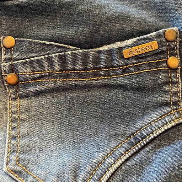 Esteez Women’s Denim Stretch Midi Skirt With Bottom Flare/Detailed StitchSize 10 - Picture 11 of 11